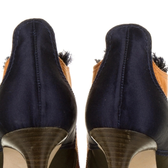 Jimmy Choo Shoes Heels Mitzu 110 Satin Color Block Stiletto Ankle Booties - Picture 5 of 7